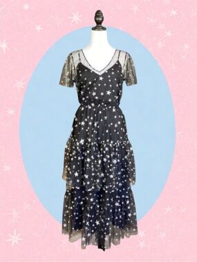 ModCloth Retro Glam Old Hollywood Goth Whimsigoth Witchycore Maximalism Dress M